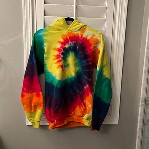 Vibrant tie dye multi-colored sweatshirt
